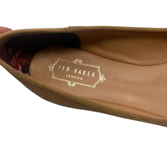 Ted Baker Women's Sually Dainty Bow Slip On Flat Shoes Size 40 / 10 Brown - Picture 4 of 6